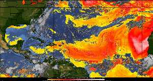 Météo tropicale : Air sec et densité de poussière dans l'air.