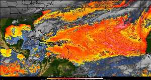 Météo tropicale : Air sec et densité de poussière dans l'air.