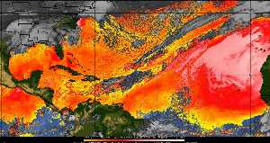 Météo tropicale : Air sec et densité de poussière dans l'air.