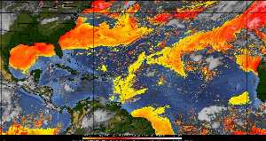 Météo tropicale : Air sec et densité de poussière dans l'air.