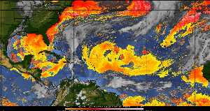 Météo tropicale : Air sec et densité de poussière dans l'air.
