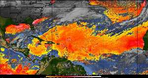Météo tropicale : Air sec et densité de poussière dans l'air.