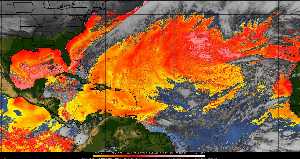 Météo tropicale : Air sec et densité de poussière dans l'air.