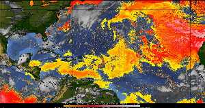 Météo tropicale : Air sec et densité de poussière dans l'air.