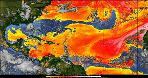 Météo tropicale : Air sec et densité de poussière dans l'air.