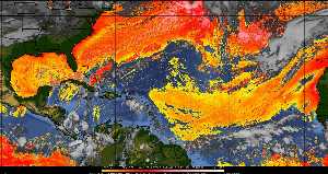 Météo tropicale : Air sec et densité de poussière dans l'air.