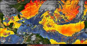 Météo tropicale : Air sec et densité de poussière dans l'air.