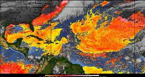 Météo tropicale : Air sec et densité de poussière dans l'air.