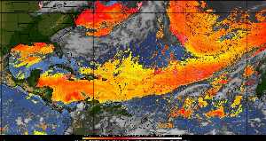 Météo tropicale : Air sec et densité de poussière dans l'air.