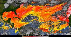 Météo tropicale : Air sec et densité de poussière dans l'air.