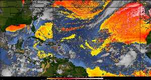 Météo tropicale : Air sec et densité de poussière dans l'air.