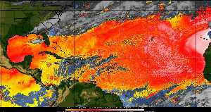 Météo tropicale : Air sec et densité de poussière dans l'air.