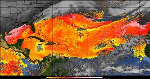 Météo tropicale : Air sec et densité de poussière dans l'air.