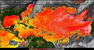 Météo tropicale : Air sec et densité de poussière dans l'air.