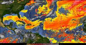 Météo tropicale : Air sec et densité de poussière dans l'air.
