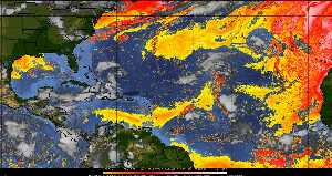 Météo tropicale : Air sec et densité de poussière dans l'air.
