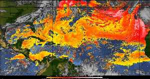 Météo tropicale : Air sec et densité de poussière dans l'air.
