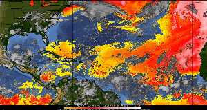 Météo tropicale : Air sec et densité de poussière dans l'air.