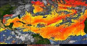 Météo tropicale : Air sec et densité de poussière dans l'air.