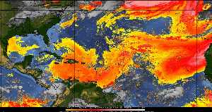 Météo tropicale : Air sec et densité de poussière dans l'air.