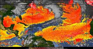 Météo tropicale : Air sec et densité de poussière dans l'air.