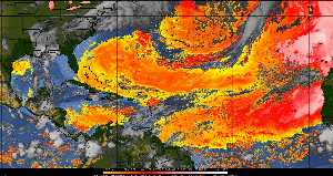 Météo tropicale : Air sec et densité de poussière dans l'air.