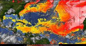 Météo tropicale : Air sec et densité de poussière dans l'air.