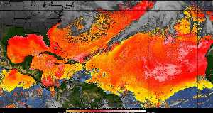Météo tropicale : Air sec et densité de poussière dans l'air.