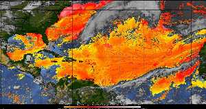 Météo tropicale : Air sec et densité de poussière dans l'air.