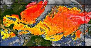 Météo tropicale : Air sec et densité de poussière dans l'air.
