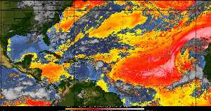 Météo tropicale : Air sec et densité de poussière dans l'air.