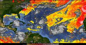 Météo tropicale : Air sec et densité de poussière dans l'air.