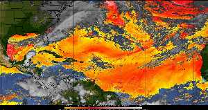 Météo tropicale : Air sec et densité de poussière dans l'air.