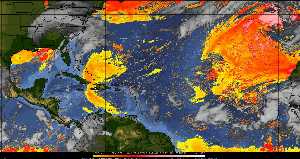 Météo tropicale : Air sec et densité de poussière dans l'air.