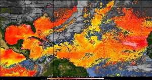 Météo tropicale : Air sec et densité de poussière dans l'air.