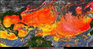 Météo tropicale : Air sec et densité de poussière dans l'air.