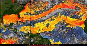 Météo tropicale : Air sec et densité de poussière dans l'air.