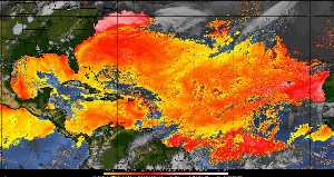 Météo tropicale : Air sec et densité de poussière dans l'air.