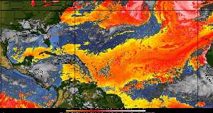 Météo tropicale : Air sec et densité de poussière dans l'air.