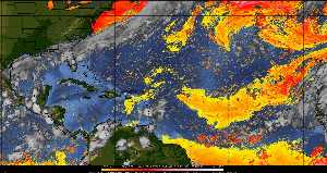 Météo tropicale : Air sec et densité de poussière dans l'air.