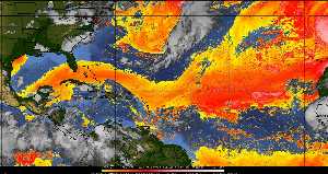 Météo tropicale : Air sec et densité de poussière dans l'air.