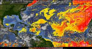 Météo tropicale : Air sec et densité de poussière dans l'air.