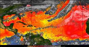 Météo tropicale : Air sec et densité de poussière dans l'air.