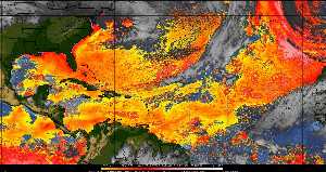 Météo tropicale : Air sec et densité de poussière dans l'air.