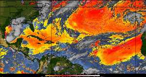 Météo tropicale : Air sec et densité de poussière dans l'air.