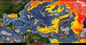 Météo tropicale : Air sec et densité de poussière dans l'air.