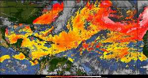 Météo tropicale : Air sec et densité de poussière dans l'air.