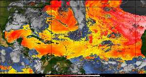 Météo tropicale : Air sec et densité de poussière dans l'air.
