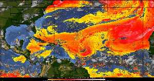 Météo tropicale : Air sec et densité de poussière dans l'air.