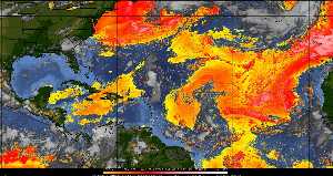 Météo tropicale : Air sec et densité de poussière dans l'air.